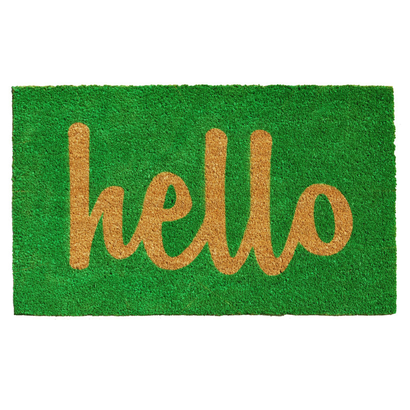 Carlaysia Non-Slip Outdoor Doormat, Rectangle 1'5" x 2'5", Green