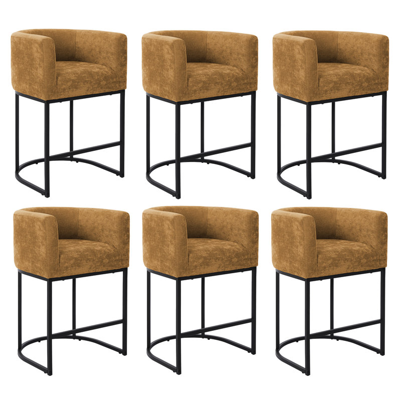 Tabouret de bar 26 po, Yellow Seat/Black Frame, 6