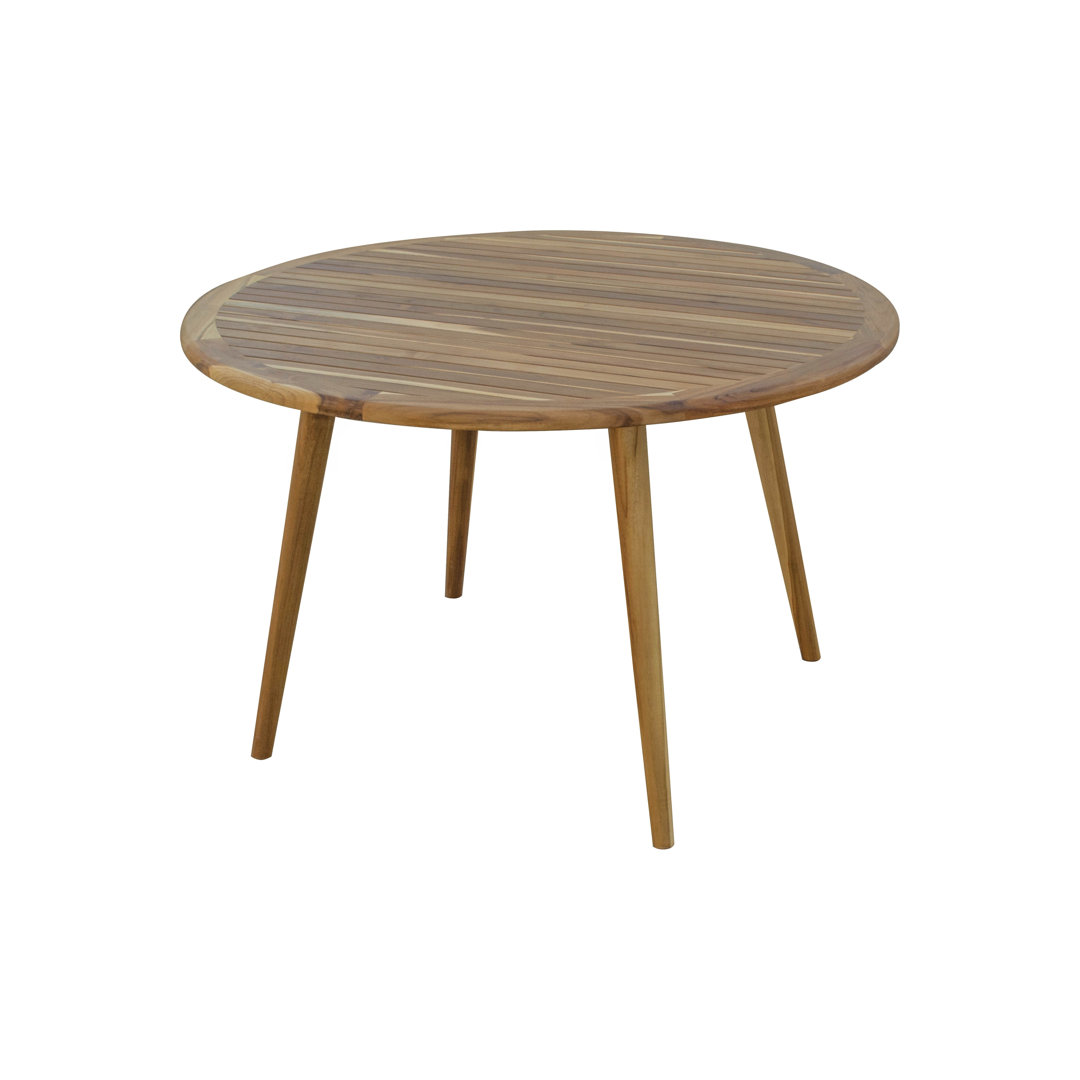 EcoDecors 48in Mid-Century Modern Round Teak Indoor/Outdoor Dining Table CoastalVogue