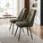 Modern Chenille Fabric Upholstered Dining Chairs Armless Side Chairs with Color-Matched Metal Frame For Kitchen Dining Room-148779385-155127101