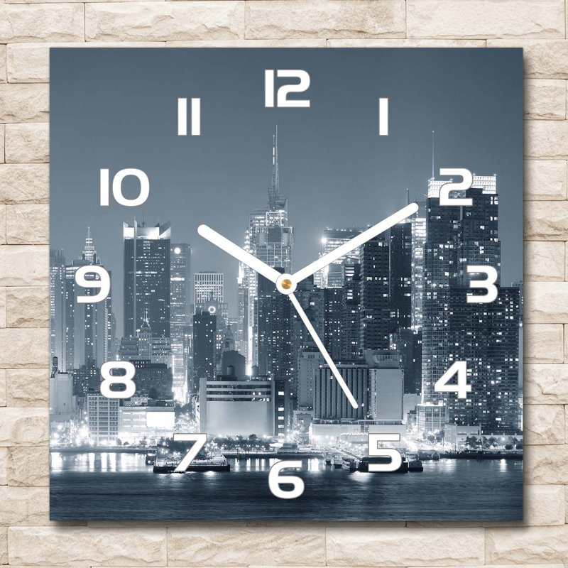 Igenia Glass Wall Clock, White/Grey
