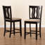 Upholstered Counter Stool with Solid Wood Frame