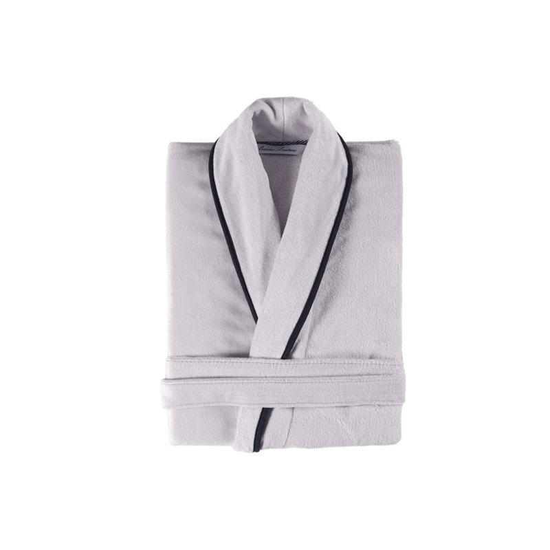 Peignoir 100% coton cheville avec poches, gris
