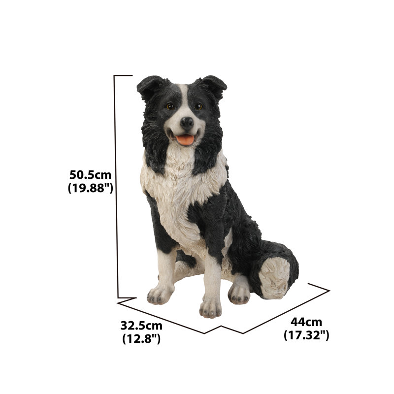 Border Collie Sitting Statue