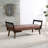 52-Inch Bench With Walnut Wood Legs, Mid Century Style, Upholstered In Pu For End Of Bed 52" Dimensions, Cognac Entryway