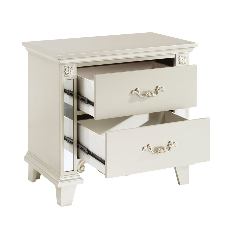 Armoire de chevet 1pc Glamour Champagne Finish