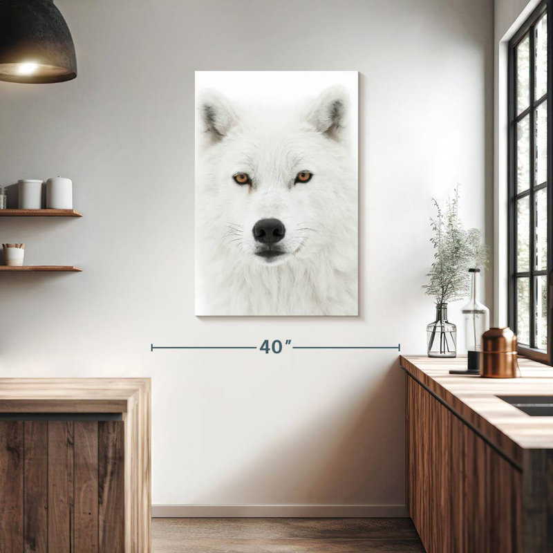 Winter White Wolf, 39" H x 26" W
