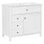 Meuble-lavabo blanc spacieux avec bois aggloméré durable, style moderne pour la salle de bain