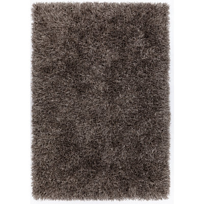Tapis de zone noire fait main poils longs Gregory