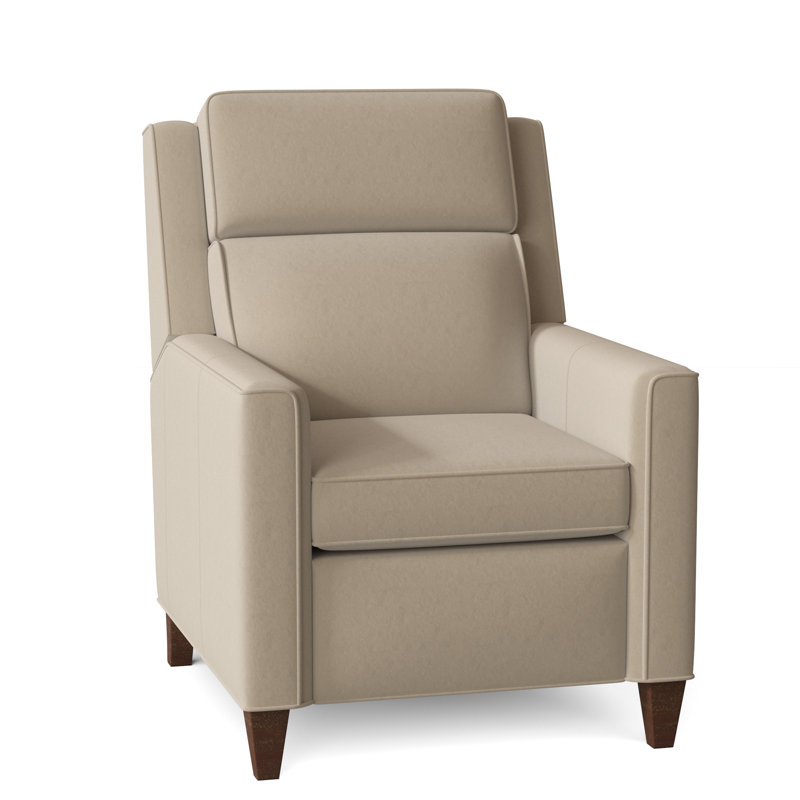 Beth Page 31" Wide Genuine Leather Standard Recliner, Walnut, 1183 Dove, Manual