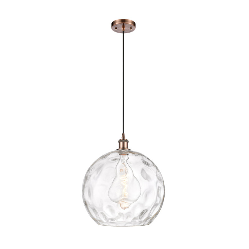 Luminaire suspendu sphère 1 lumière Roxane, DEL, H 16,88 po x l 13,75 po x P 13,75 po, Cuivre antique