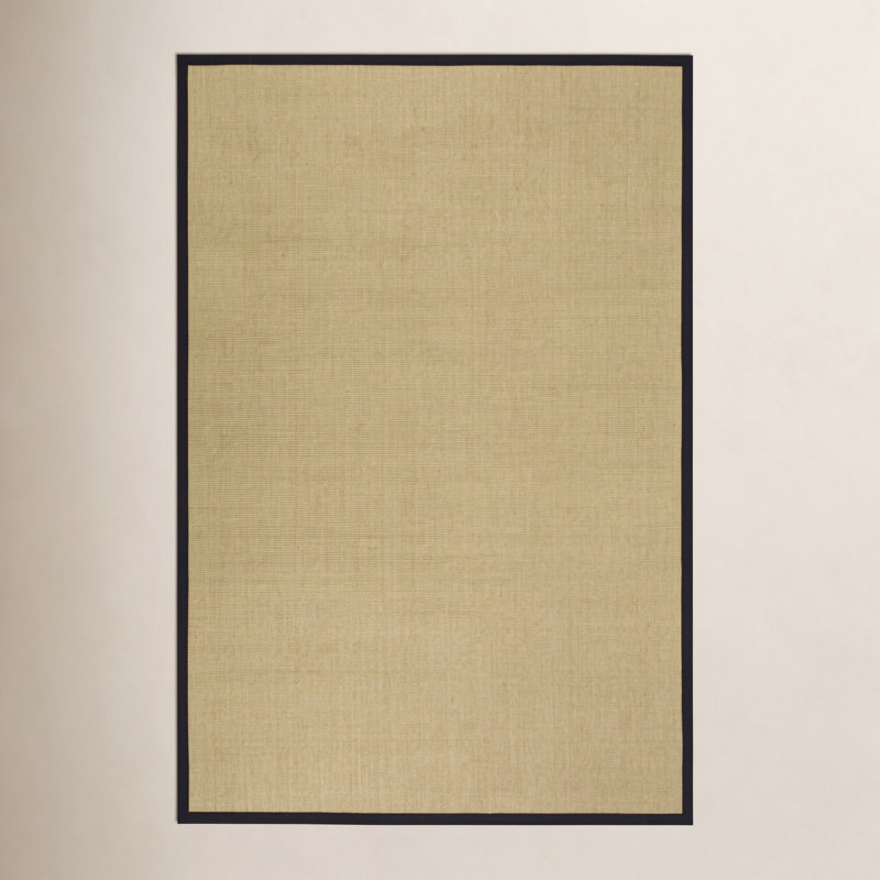 Cybil Auckland Jute Maize/Black Area Rug, Rectangle 6' x 9'