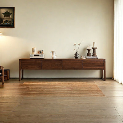 Black walnut solid wood TV cabinet