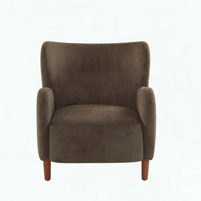 Fauteuil à oreilles à oreilles - Pieds en bois massif - Velours
