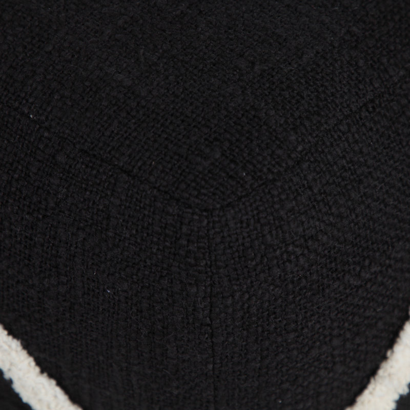 Handmade Modern Geometric Black & White 100% Cotton Pouf