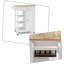 Chariot d'îlot de cuisine compact avec tiroir, tablettes ouvertes, rangement pour armoire et roulettes verrouillables