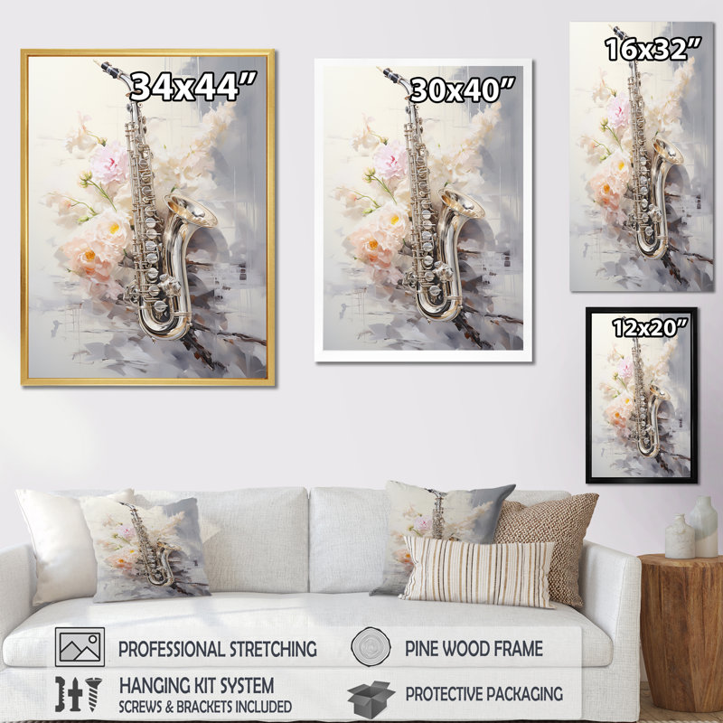 " Flutes Whisper Silver Grace II ", Wrapped Canvas, 20" H x 12" W x 1" D