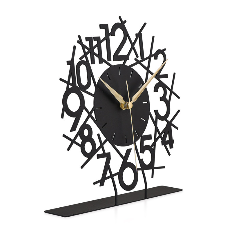 Elegant Black Decorative Clock, 9.8 inches Diameter | 100% Metal Construction, Thickness: 0.06 inches | Silent Mechanism, Operates on 1 AA Battery (Not Included) | Perfect for Home or Office Décor, Timeless Design