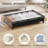 Under Bed Storage with Wheels, Rolling Drawer with Removable Clear Lid, Metal Bin for Shoes Clothes Blankets, 2 Pack