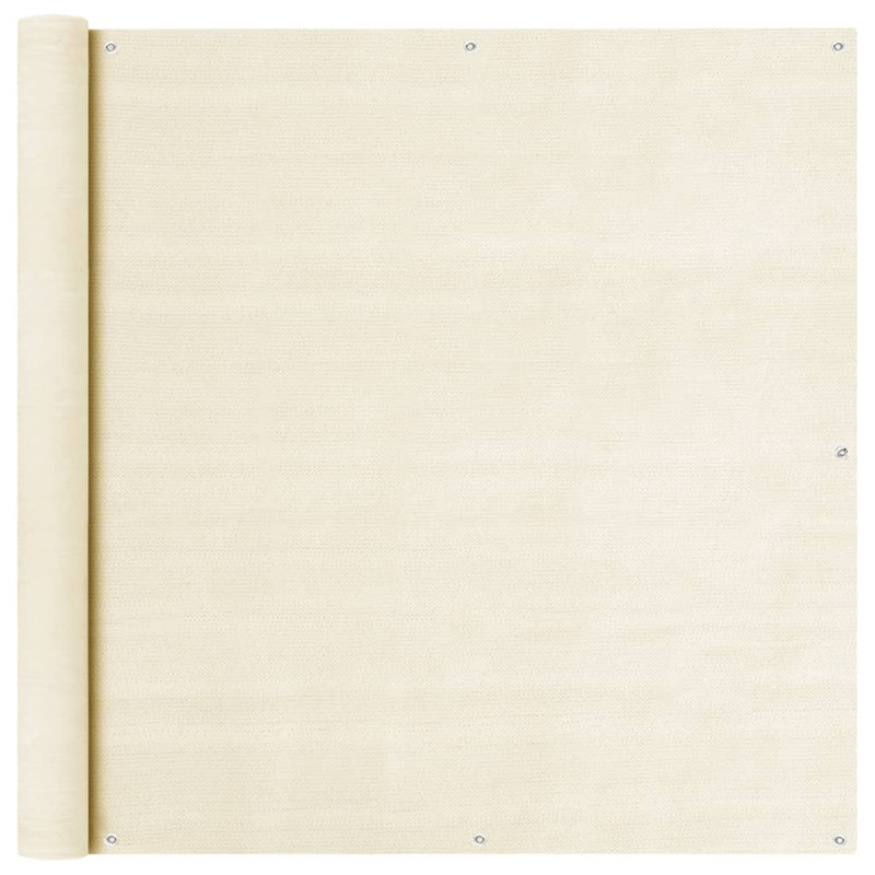 Écran de balcon en PEHD Vidaxl, Crème, L 196,9 po x P 47,2 po