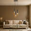 Adjustable Height 3 Lights Metal Body Antiquation Tube Cluster Pendant