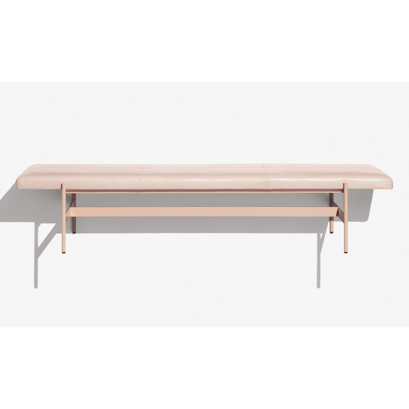 Daybench Genuine Leather Upholstered Bench, Oblivion, Oxblood, 14" H x 75" W x 24" D