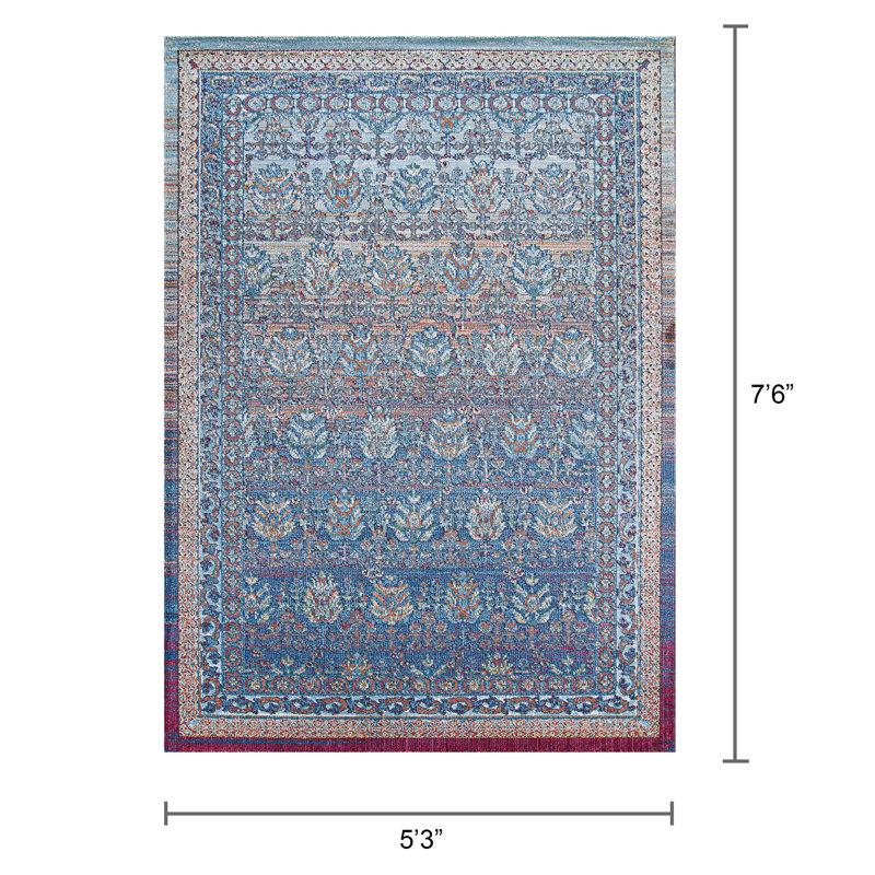 Tapis bleu marine Douglas-John, Rectangle 5 pi 3 po x 7 pi 6 po
