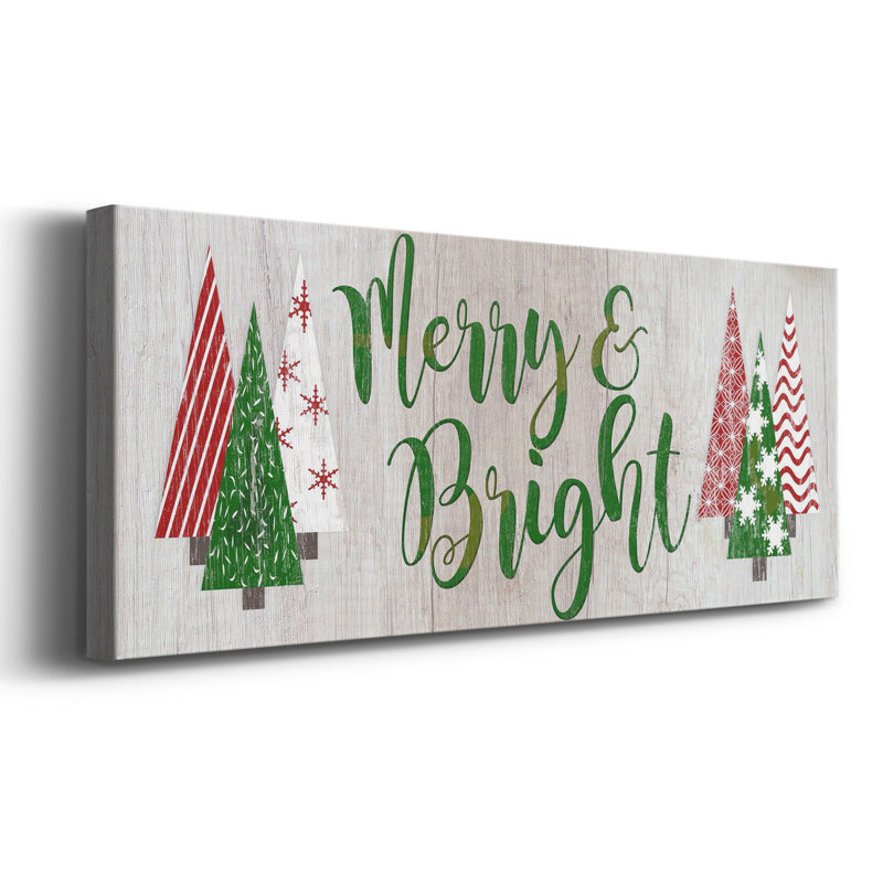 Toile tendue avec châssis de qualité supérieure Merry & Bright, H 50 po x l 20 po x P 1 po