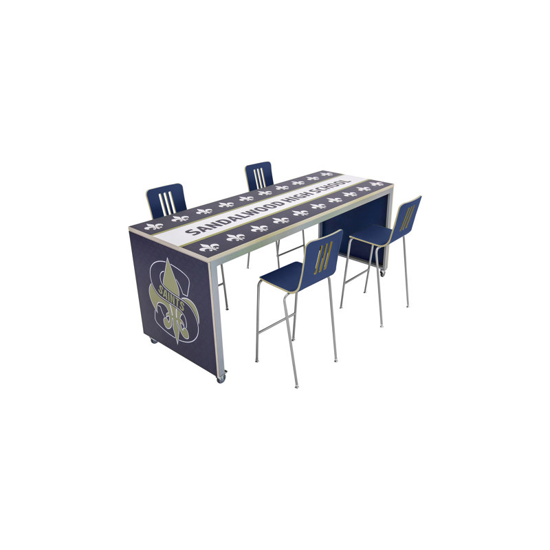 Table de conversation mobile, L 72 po x l 48 po