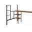Lit mezzanine avec table et tablettes / Métal robuste / Table et tablettes intégrées / Bruit réduit / Barrière de sécurité / 2 échelles latérales / Certifié PCC / Aucun sommier tapissier requis