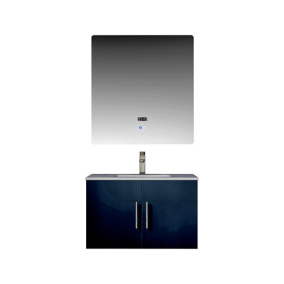 Bath Vanity 30 In. W X 22 In. D, Carrara Marble Top, Faucet Set, And 30 In. LED Mirror