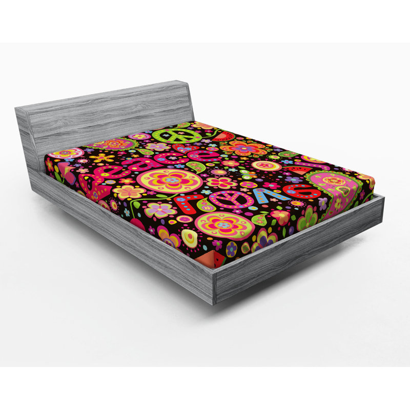 Microfiber Floral Fitted Sheet, Full Fitted Sheet