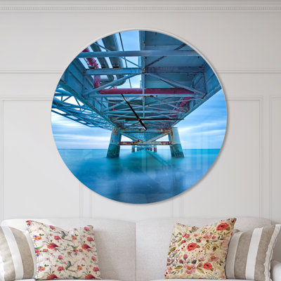 Large Industrial Pier - Modern wall clock