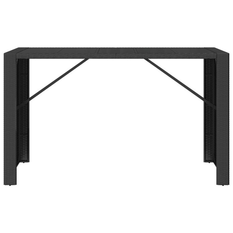 Rectangular Outdoor Bar Table, Black, 31.5" W x 72.8" L x 43.3" H