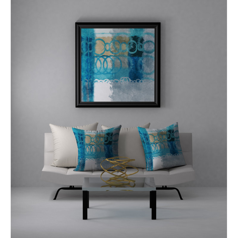 Abstract Throw Pillow, 18" H x 18" W