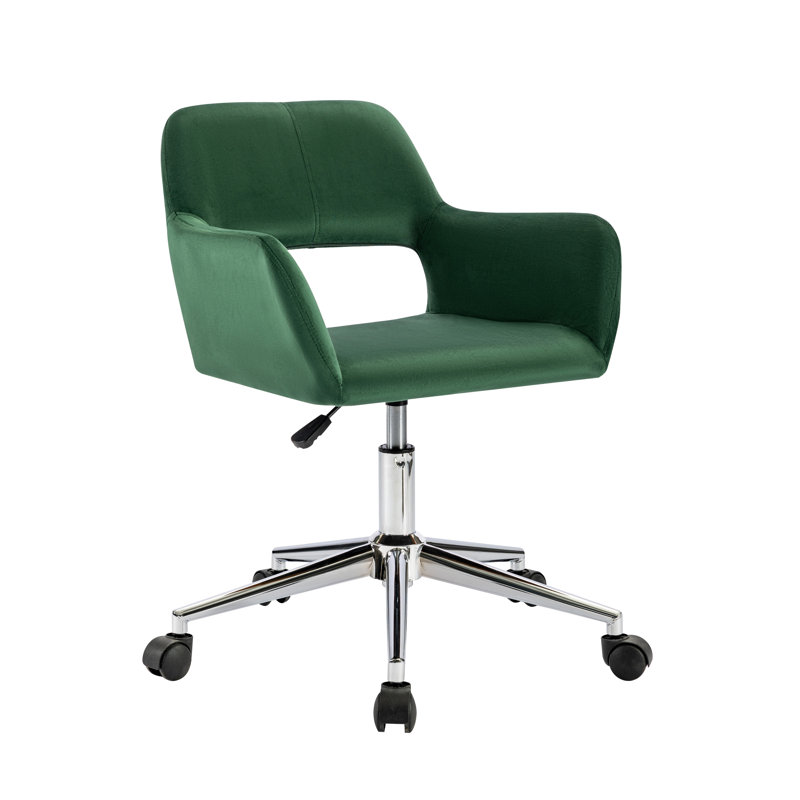 Chaise de bureau en velours Kai, Vert