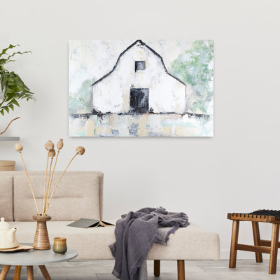 Rustique grange, architecture abstraite, art contemporain