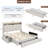 Upholstered Storage Bed Frame with 3 Drawers and 2-Tier Shelf Headboard,No-Noise-959429842-986040804