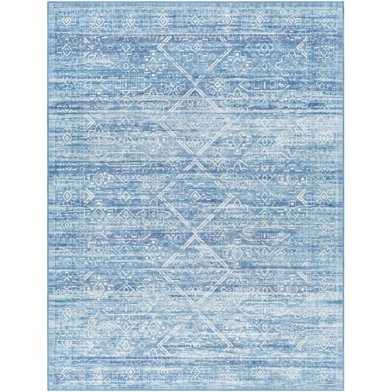 Tapis bleu clair Dirksen, Rectangle 8 pi 10 po x 11 pi 9 po