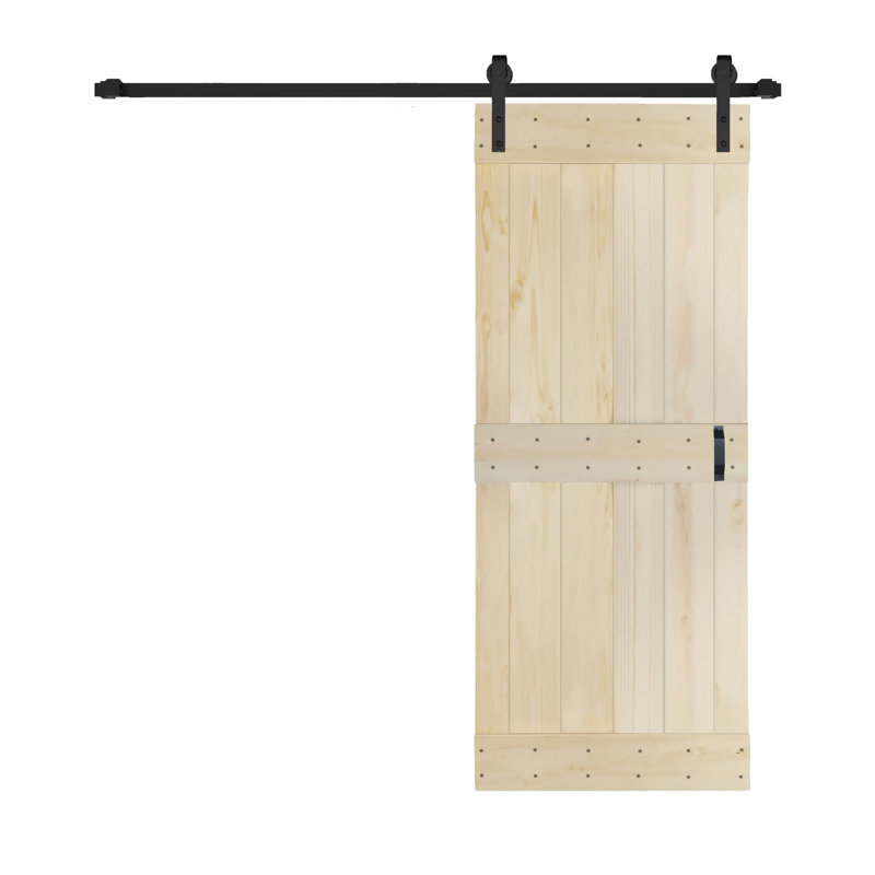 Porte de grange coulissante à finition couleur H Series avec quincaillerie à assembler requise, 36"  x84‘’, Beige