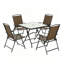 Ensemble de mobilier d'extérieur peu encombrant, ensemble de salle à manger de patio pliable, ensemble de conversation de jardin cinq pièces