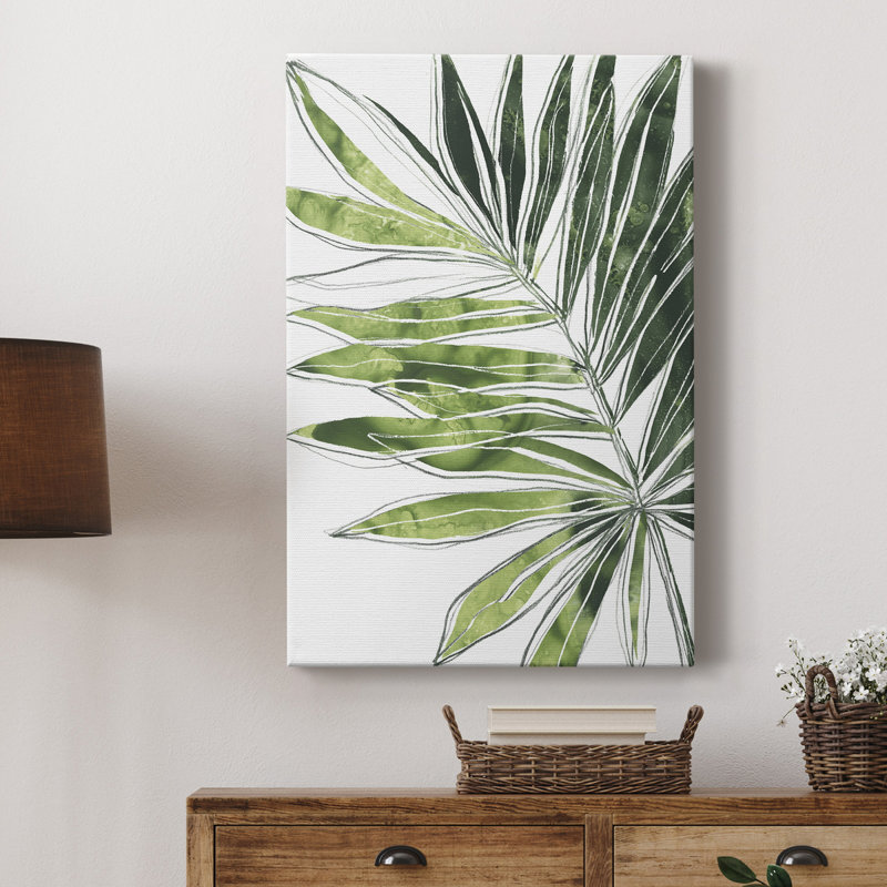 Expressive Palm IV - peinture sur toile tendue, H 48 po x l 32 po x P 1 po