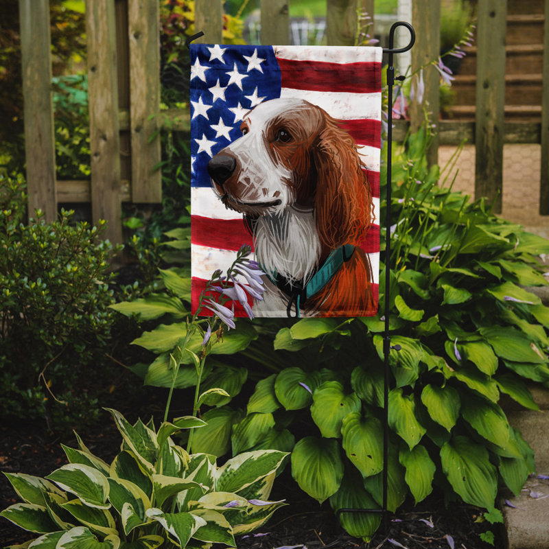 Polyester à 2 côtés 15 x 11 po drapeau de jardin, Épagneul Springer Gallois