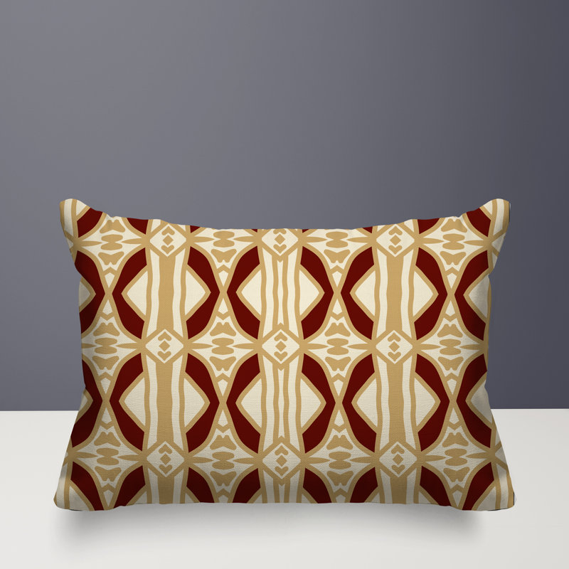 Coussin rectangulaire intérieur / extérieur réversible Sunderland, Rectangle H 18 po x l 25 po, Rouge