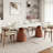 Luxe Double Pedestal Dining Table 86.61"93.7"- Rectangular Sintered Stone Table With Round Edges-1217217019-1221094142