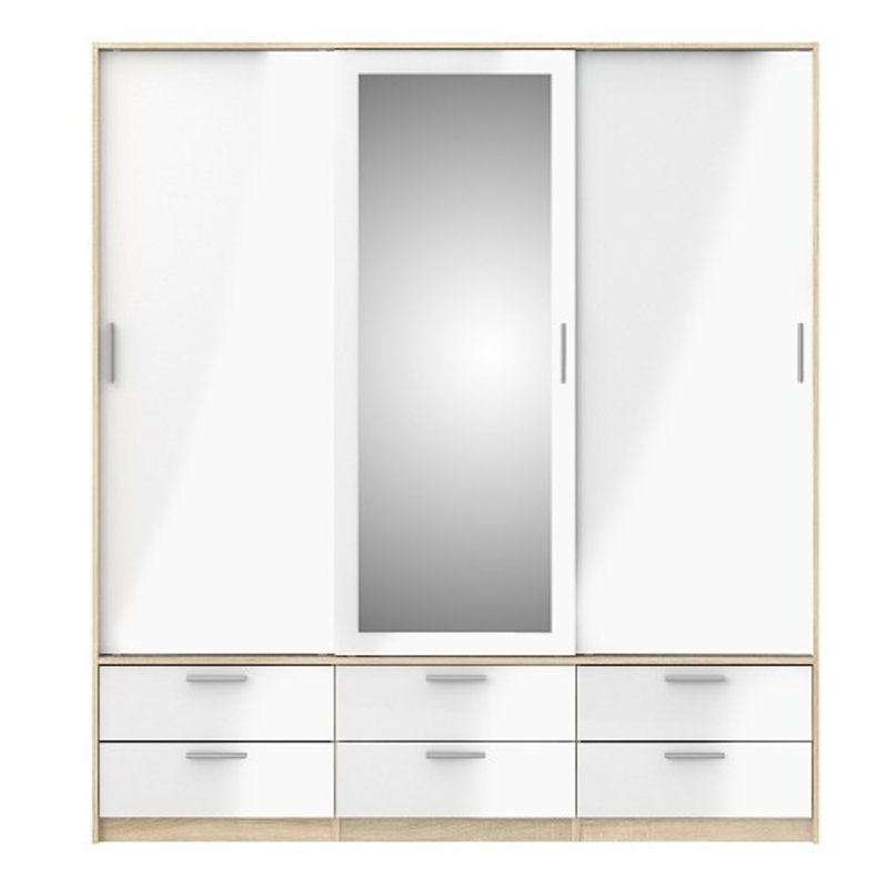 Kylaya 3 Door Solid Wood Wardrobe