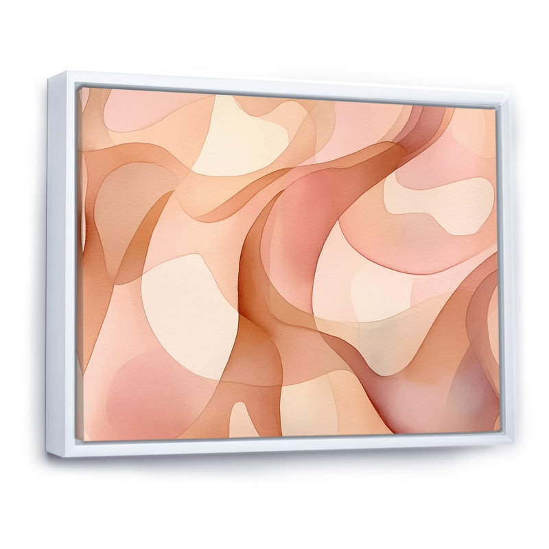 «Nutshell Waves Abstract Watercolor - Abstract Shapes», reproduction d'art sur toile, H 24 po x l 32 po x P 1 po