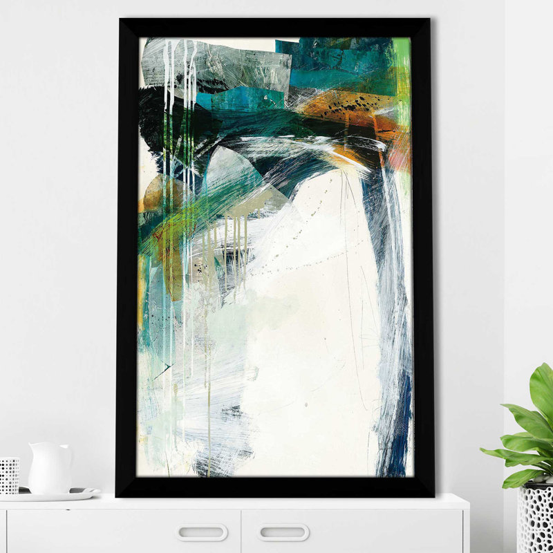 Turbulence IV - Peinture, Cadre noir, H 49,5 po x l 33,5 po x P 1 po