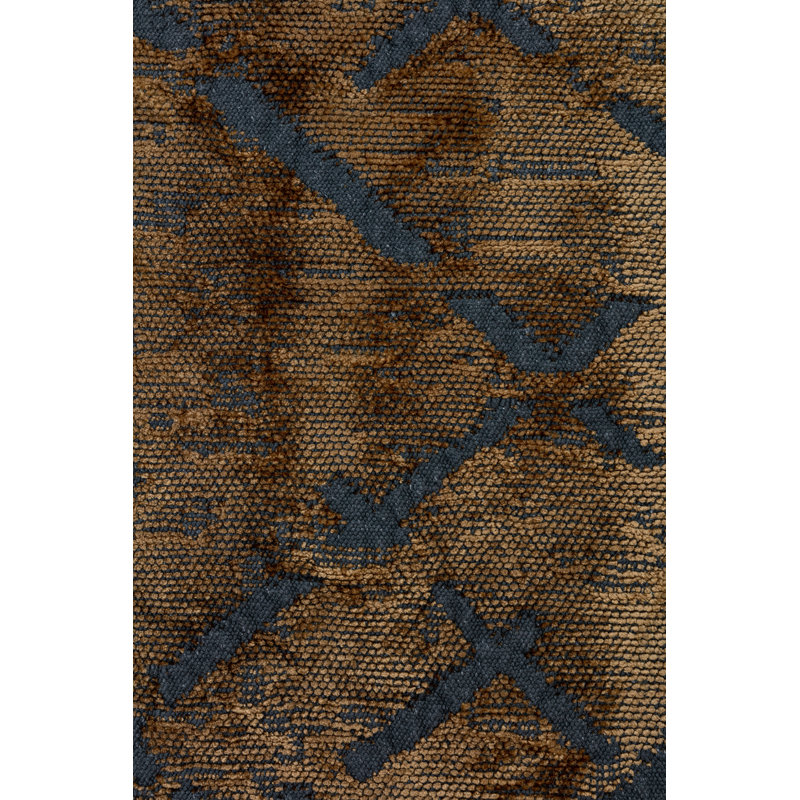 Brown/Black Abstract Luxury Area Rug, Rectangle 7'10" x 9'10"
