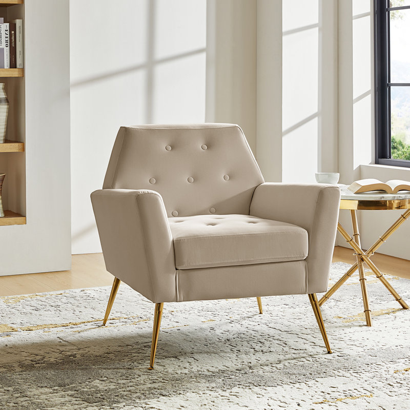 Chaise d'appoint Thaddeus, Velours havane
